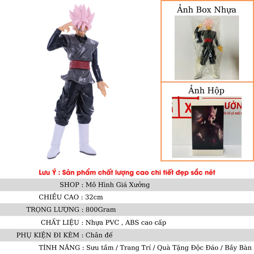 Mô hình Dragon Ball SonGoku Black super saiyan rose hàng siêu chất cao 32cm , figure mô hình 7 viên ngọc rồng