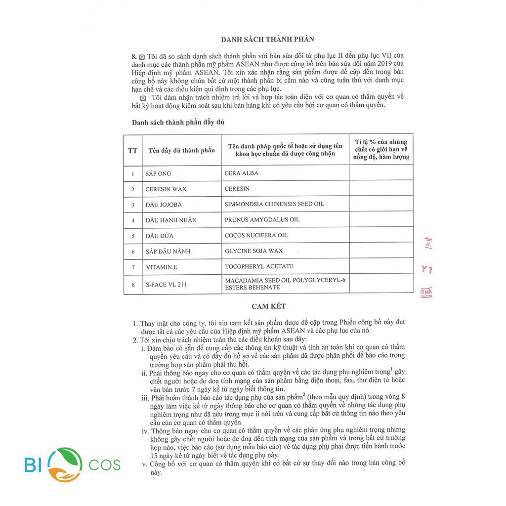 ( Mypham35 ) [ BIOCOS ] Ủ dưỡng môi BIOCOS chăm sóc đôi môi nhẹ nhàng 12g - SACDEP24H.VN | BigBuy360 - bigbuy360.vn