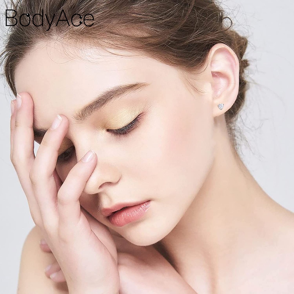 1 Cặp Bông Tai Bạc 925 Đính Đá Zircon Chống Dị Ứng