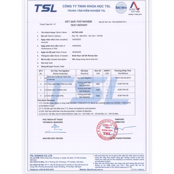 Noãn thực vật QA Beauty loại chuyên cho spa