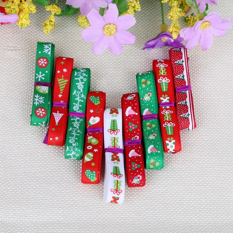 6 Yards 10/15/25mm màu ngẫu nhiên trang trí giáng sinh