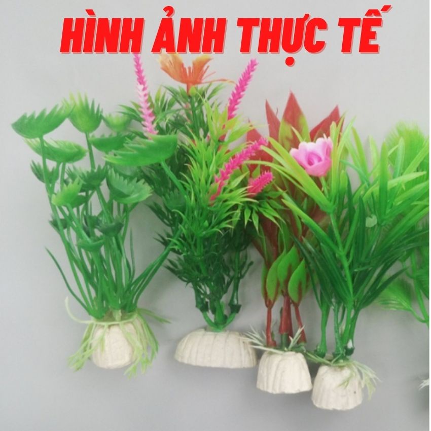 Cây giả trang trí hồ cá , cây nhựa trang trí bể cá, tiểu ảnh hồ cá