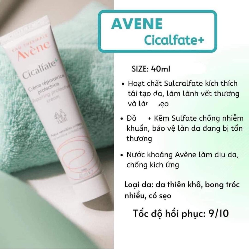 Kem dưỡng liền sẹo, phục hồi da Avene Cicalfate+ Repairing Protective Cream 40ml