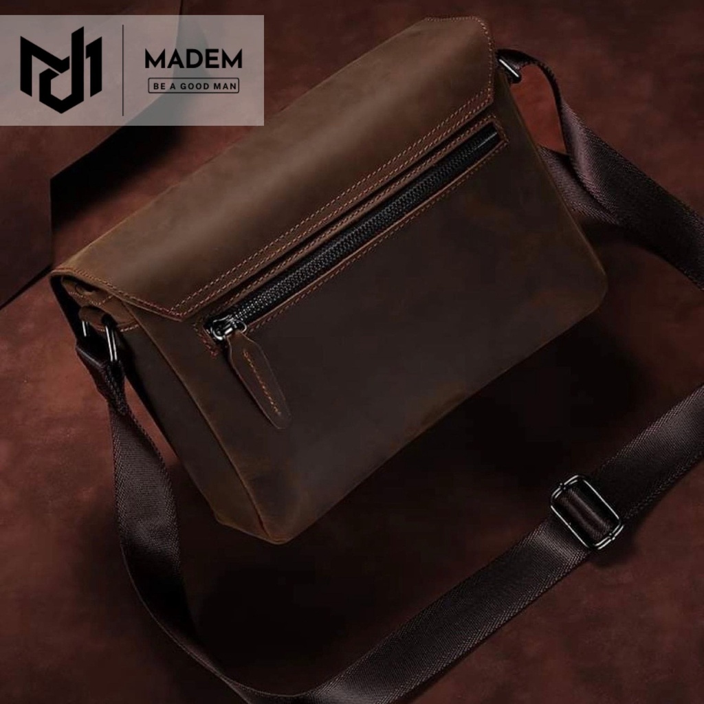 Cặp xách Madem - Bengi Bag da ngựa phong cách cổ điển cho nam - CD04 - Full box bảo hành 12 tháng