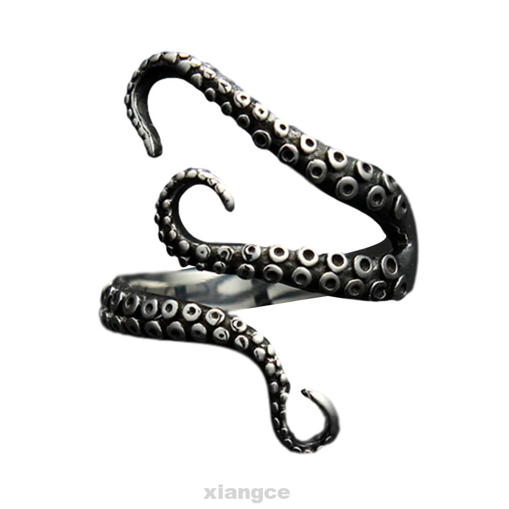 Men Women Classic Fashion Party Charm Punk Adjustable Size Jewellery Octopus Tentacle Opening Ring