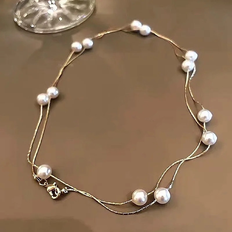 Vòng Cổ Ngọc Trai Dài Cá Tính Thời Trang Đơn Giản