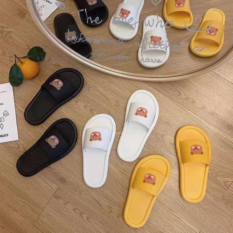 JY026-Dép đi trong nhà nữ to rộng và béo chân rộng mát chăm sóc mùa hè đi trong nhà chống trơn trượt dễ thương hàn quốc
