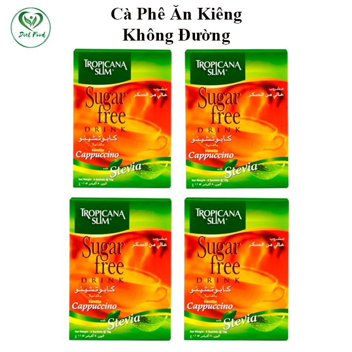 Combo 4 Hộp Cà Phê Ăn Kiêng Không Đường Tropicana Slim Capuchino