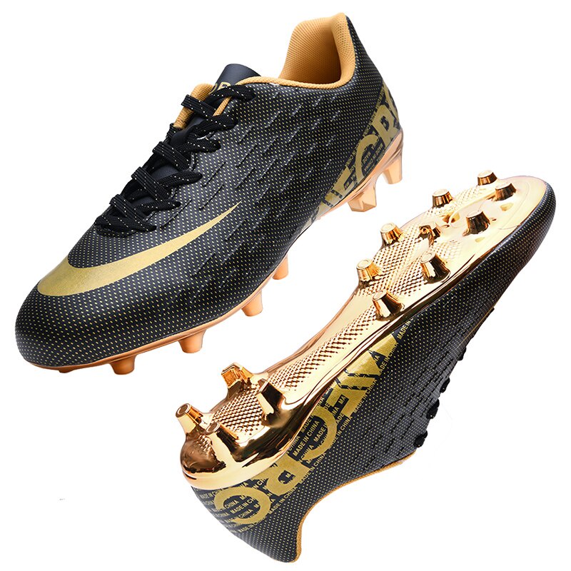 Gold bottom men's soccer shoes indoor sports shoes turf spikes Superfly Futsal direct sales rainbow high help football shoes