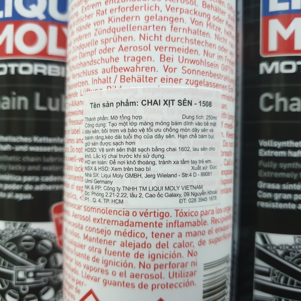 Chai xịt dưỡng sên Liqui Moly Motorbike Chain-Lube 250ml