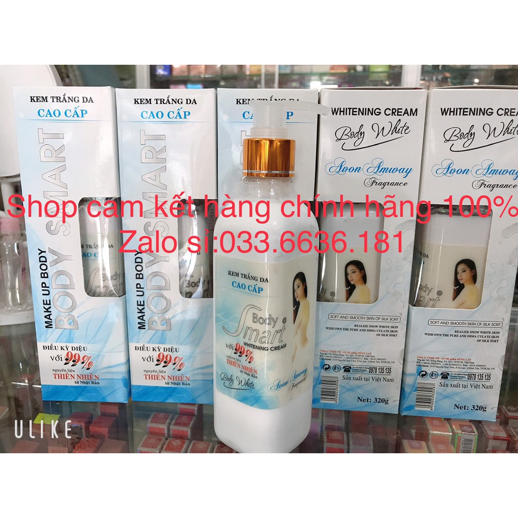 [chuẩn hàng cty 100%] kem trắng da toàn thân BODY SMART 320G