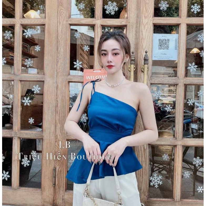 💋 Áo lệch vai buộc dây nơ 💢