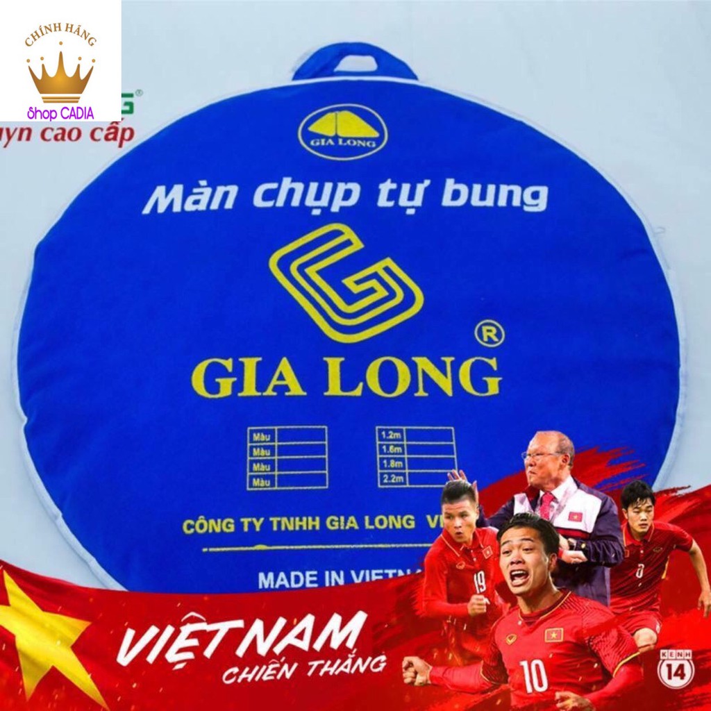 [Hàng Việt Nam] Màn chụp tự bung chống muỗi Gia Long màn tuyn cao cấp - đỉnh vuông có sẵn các kích thước