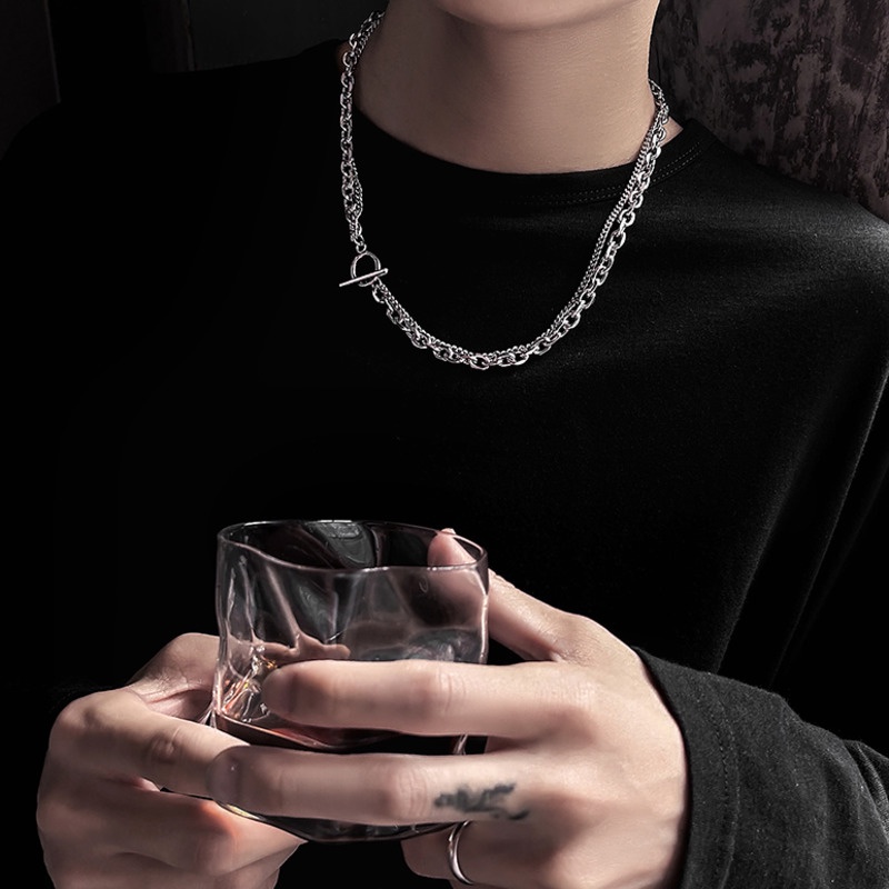 Vòng cổ thép titan phong cách hip hop cá tính cho nam