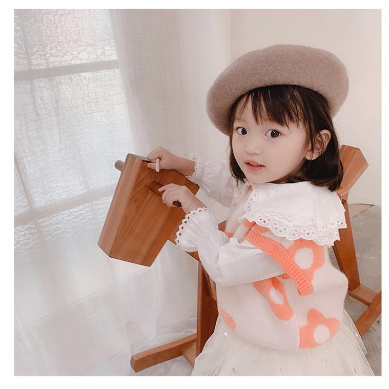 Áo gile len  phong cách Hàn Quốc cực xinh cho bé gái