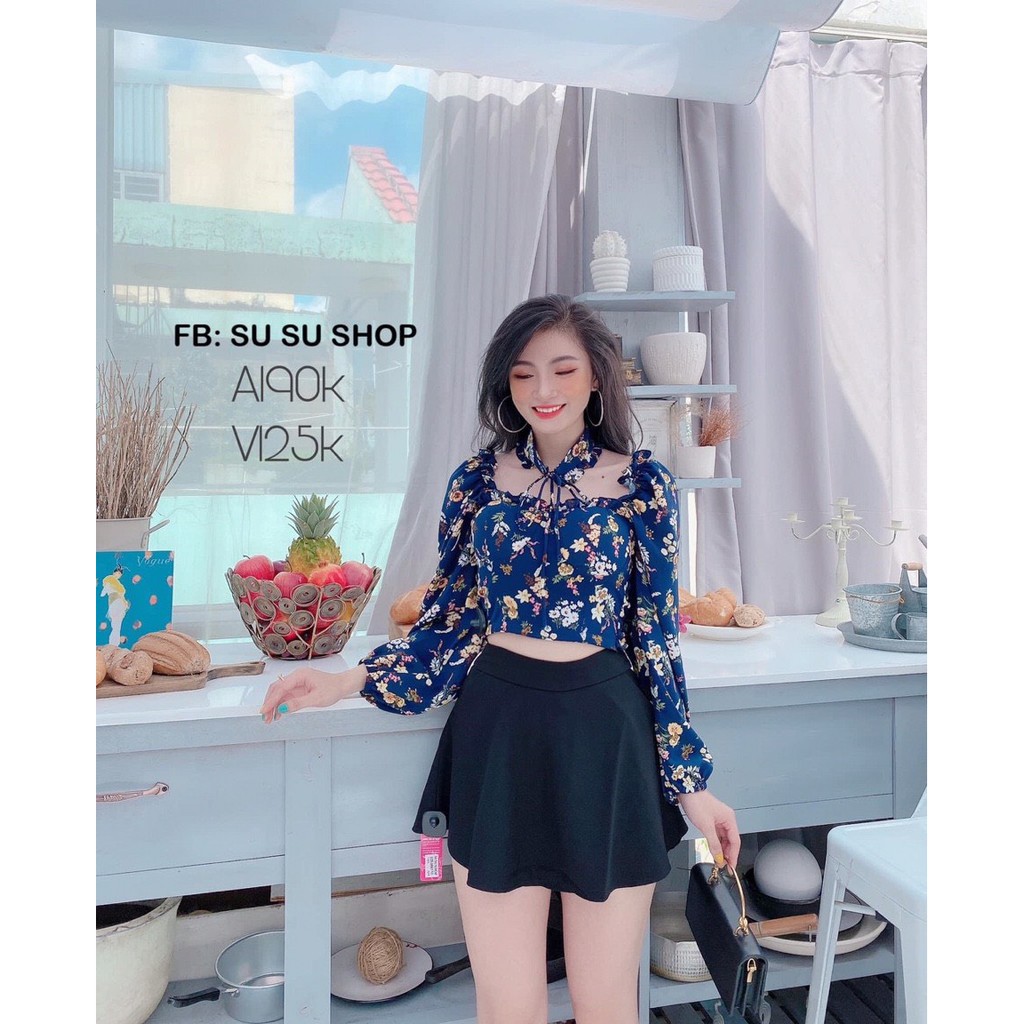 áo bông kèm chocker cổ siêu xinh ảnh thật sàn