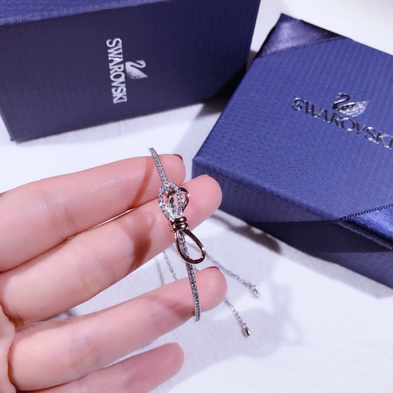 Swarovski Vòng Tay Đính Nơ Đôi Xinh Xắn