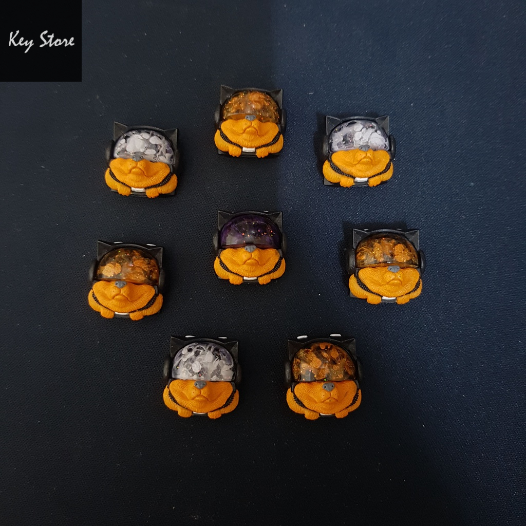 Nút bàn phím cơ artisan keycap sirius màu cam carbon