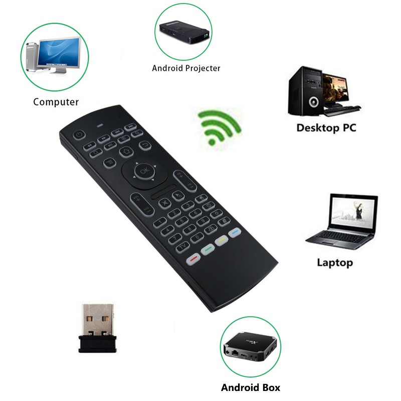 MX3 Backlit Air Mouse T3 Google Smart Remote Control Bàn phím không dây IR 2.4G RF cho X96 mini H96 MAX X2 PRO Android TV