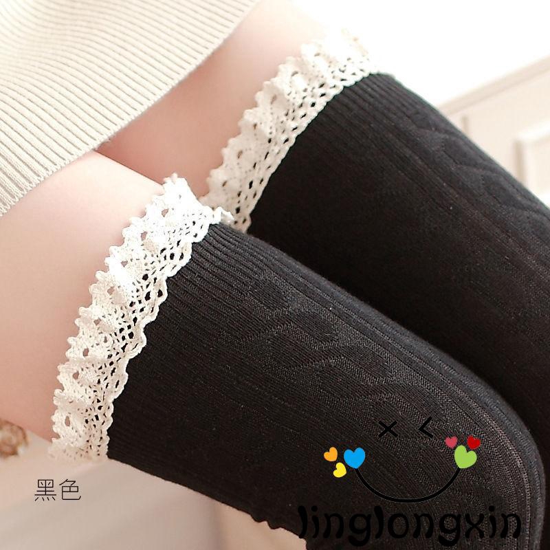 Vớ đầu gối phối ren thời trang dành cho nữ