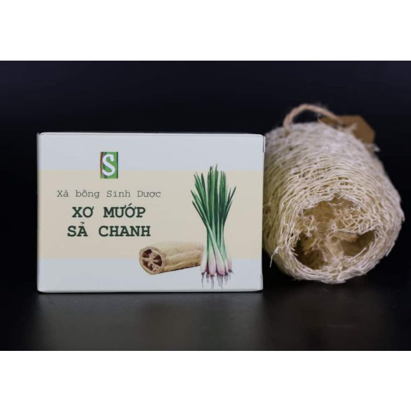 [CHÍNH HÃNG] Xà bông xơ mướp Sả chanh Sinh Dược 120g- Diệt Khuẩn, Mát Da