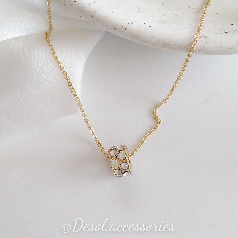 Dây chuyền, vòng cổ Oriana mặt bánh xe đính đá Zircon NL019 Desol.accessories