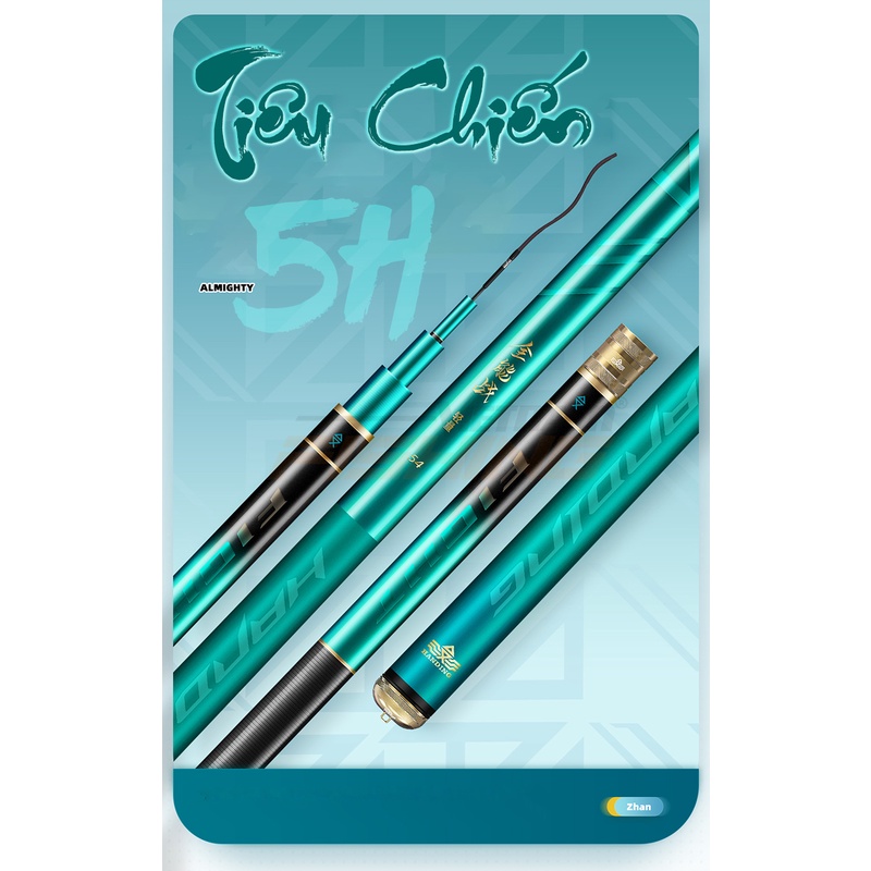 Cần câu tay Handing Tiêu Chiến ( 3m6 , 4m5 , 5m4 , 6m3 , 7m2 ) - Độ cứng 5H (Tặng kèm 1 ngọn phụ)