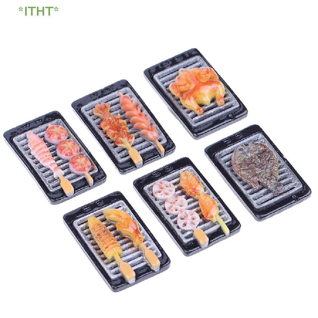Mô Hình Thịt Nướng Bbq Hoặc Cá Kabob Trang Trí Nhà Búp Bê 1 / 12 Mới