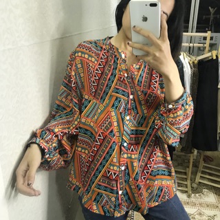 Sơ mi Thái hoạ tiết thổ cẩm