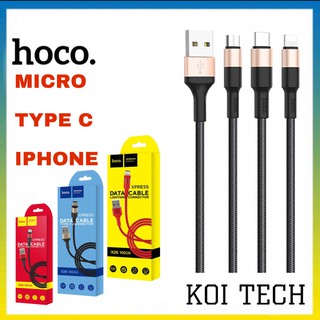 Cáp sạc nhanh hoco x26 chống gập dùng cho iphone type c micro usb - vienthonghn