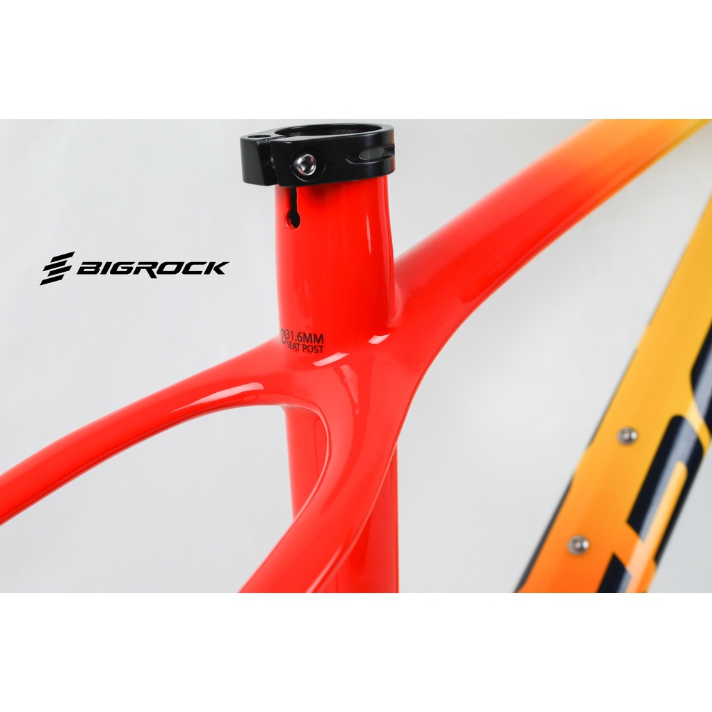 Khung Sườn Xe Đạp Mtb Bigrock Carbon 27.5 29" - Màu Đỏ Cam