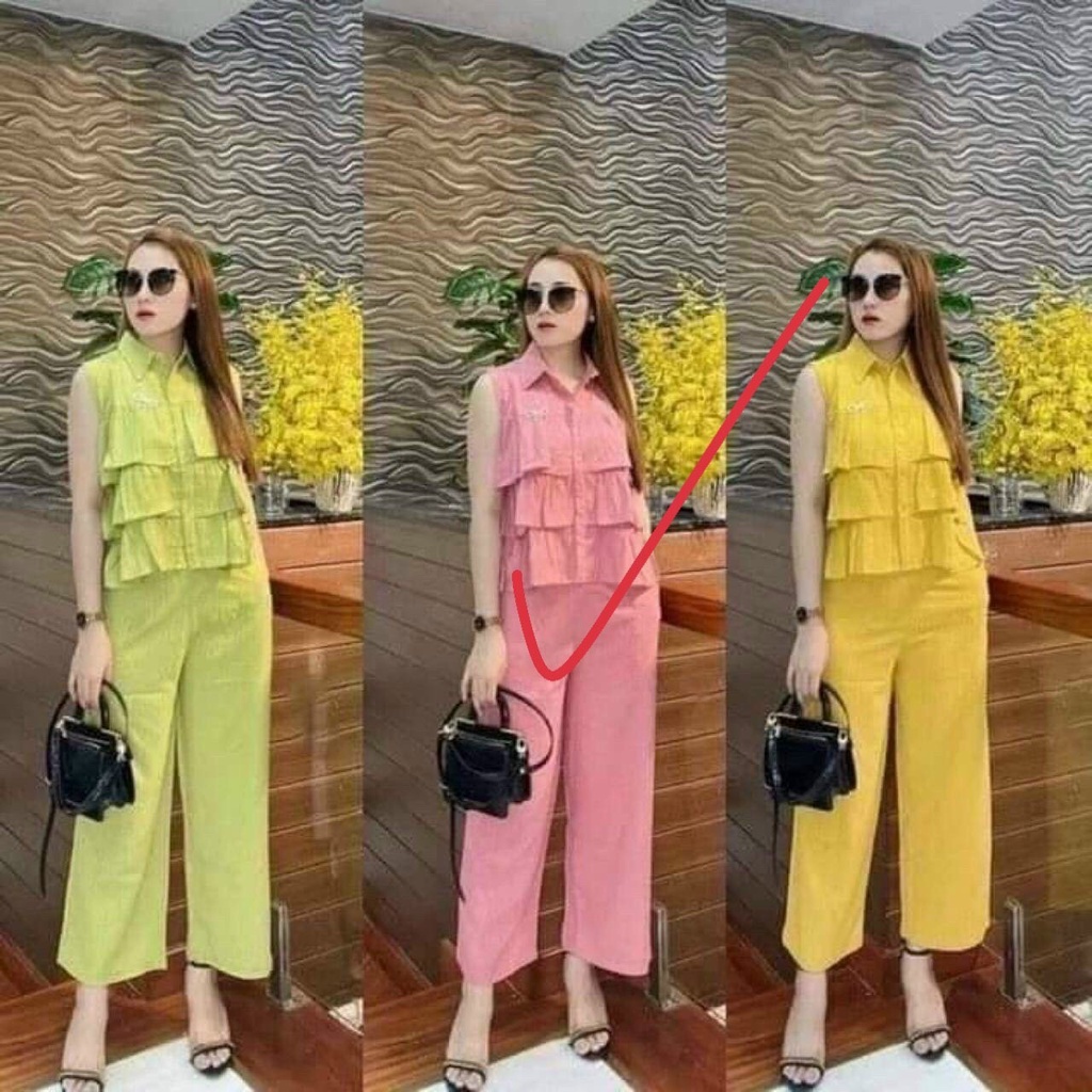 (FreeShip 2022) Sét đồ bộ nữ,bộ xốp tầng quần ống suông có túi,có nhìu màu dễ mặc,hàng chuẩn shop diện lên xinh xĩu