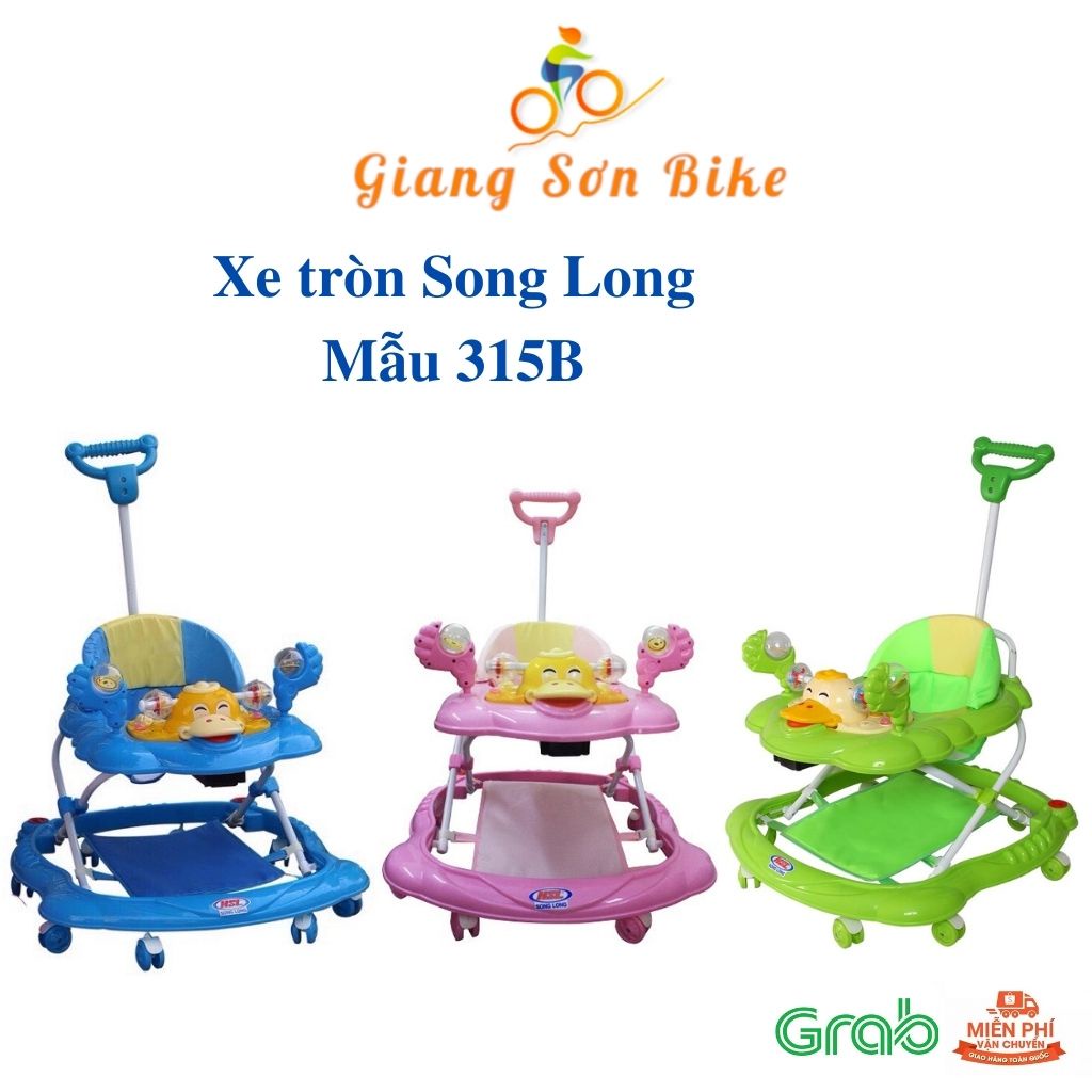 Xe tròn tập đi Song Long mẫu 315B, xe chòi chân cho bé hình con vịt chính hãng, giá rẻ- GIANG SƠN BIKE