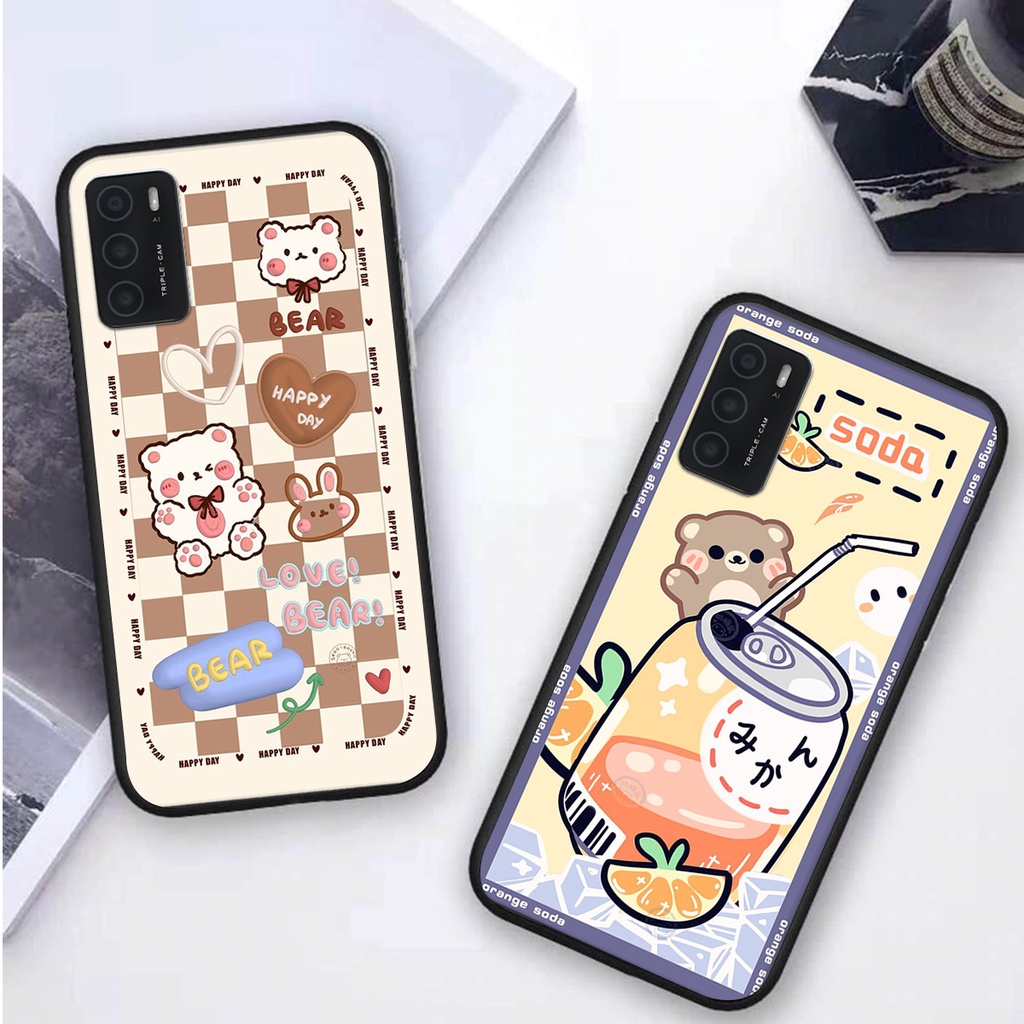 Ốp lưng Oppo A16 in hình 3D GẤU cute be@r, soda, happy day cực hot ,thời thượng