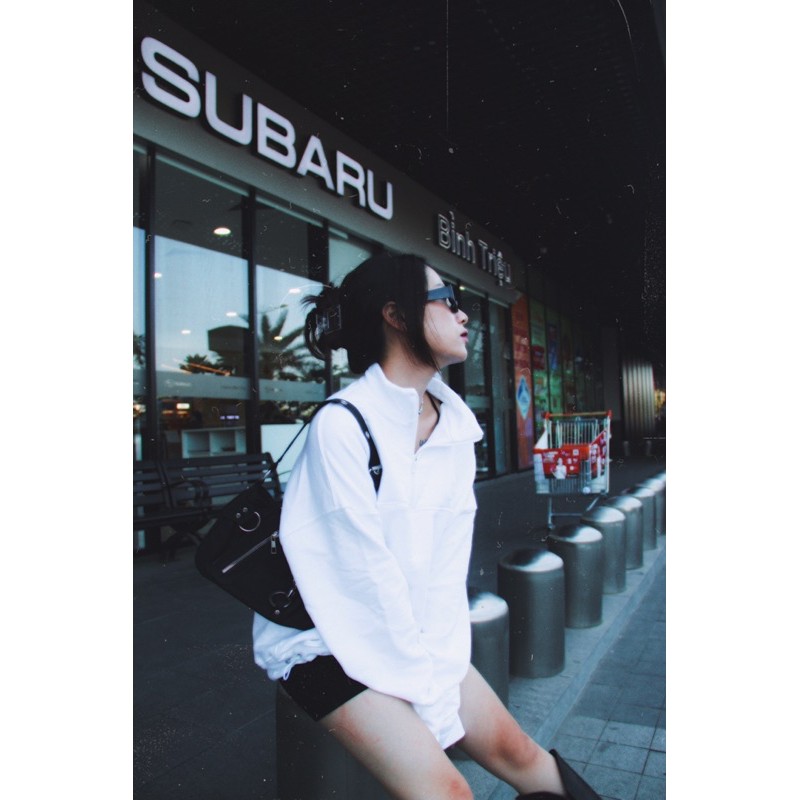 Áo sweater dây kéo cổ cao 1P