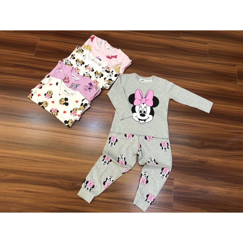 Bộ Đồ Dài Tay Cotton HM Bé Gái Mickey - Pony