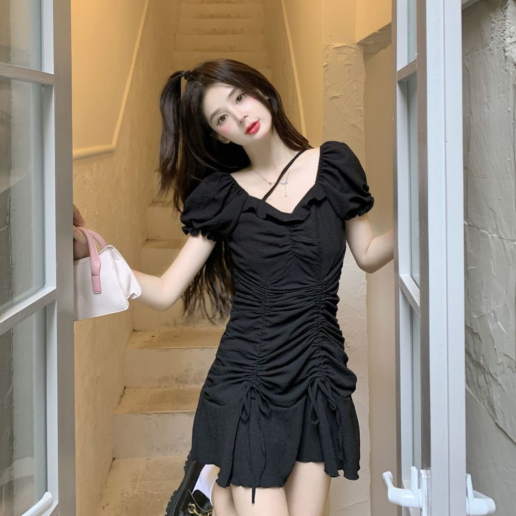 Đầm Ngắn Tay Lưng Cao Cỡ Lớn Phong Cách Mùa Hè Mới