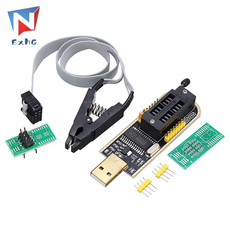 ExhG❤❤❤High quality CH341A 24 25 Series EEPROM Flash BIOS USB Programmer SOIC8 Clip On-Board Set @VN