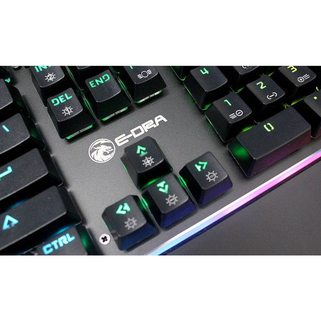 Bàn phím cơ Edra EK308 Led RGB - Có Kê tay - Blue switch - Led viền - Chống nước - BH 24 tháng