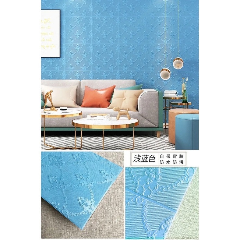 Sound insulation and beautification Self-Adhesive 3D Wall Sticker Paper Foam Imitation Brick Marble Embossed DIY Home Decoration Wallpaper Kidroom Kitchen Bedroom