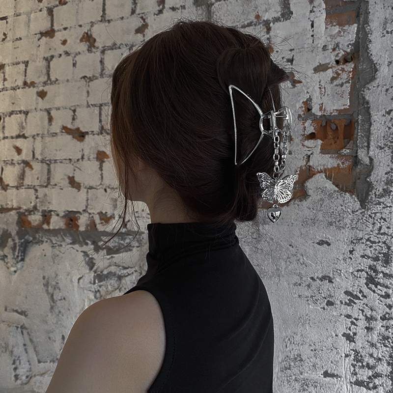 Kẹp tóc càng cua hình bướm bằng thép không gỉ thời trang Hàn Quốc