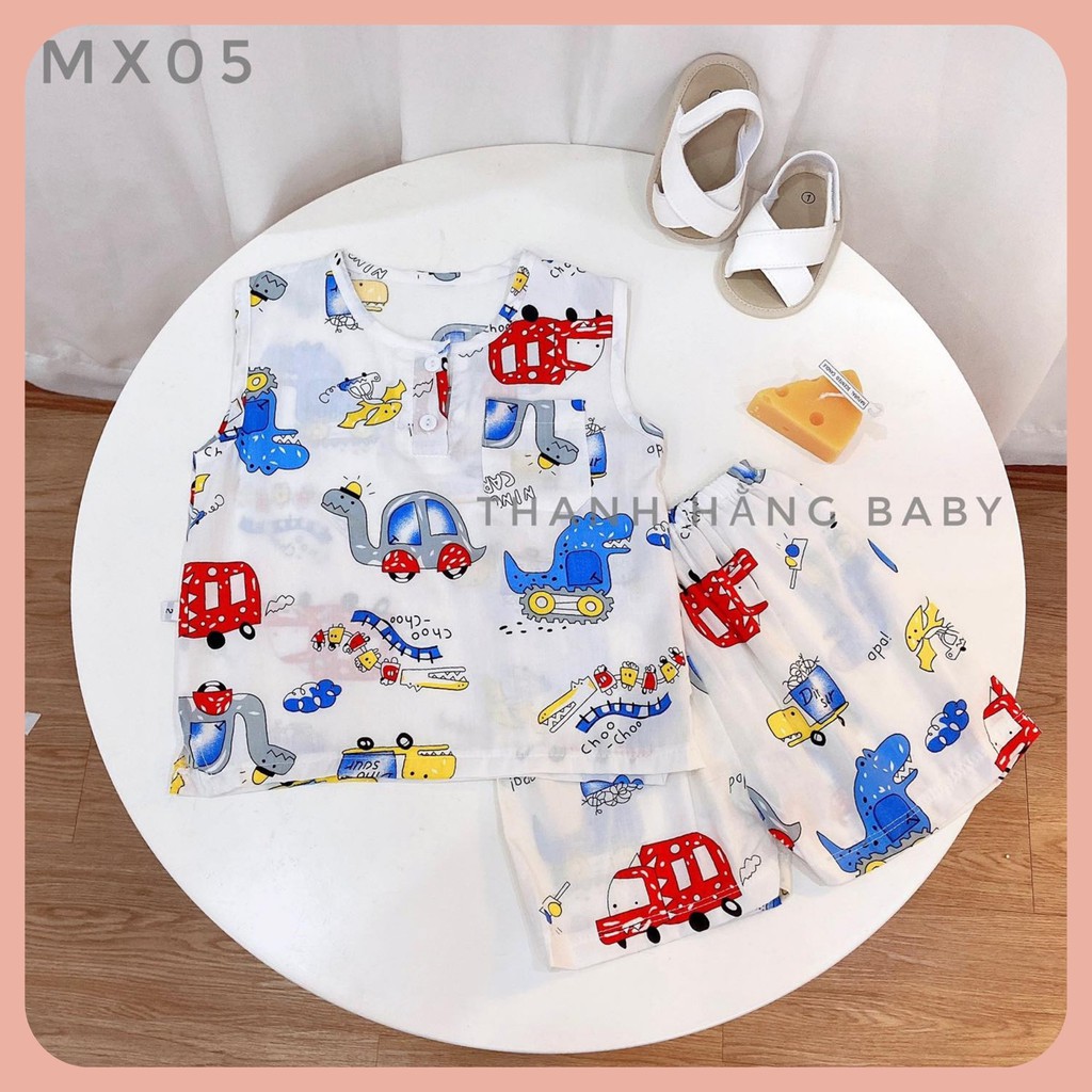 Bộ Lanh Bé Trai Ba Lỗ, Bộ Lanh Cho Bé Mặc Hè Thanh Hằng Baby 6 Đến 16 Kg