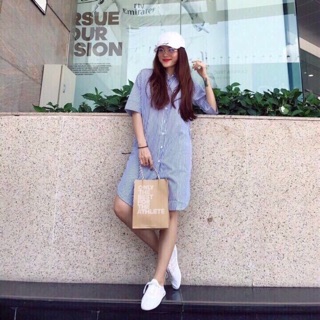Đầm suông cổ sơ mi