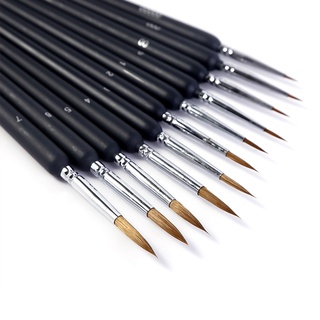 10 Cây cọ vẽ tranh sơn dầu acrylic chuyên nghiệp cán gỗ dành cho trẻ em và học sinh hội họa