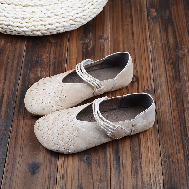 Giày Lười Đế Mềm Phong Cách Retro Thời Trang Cho Nữ