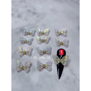 Phụ kiện trang trí móng hình bướm lò xo