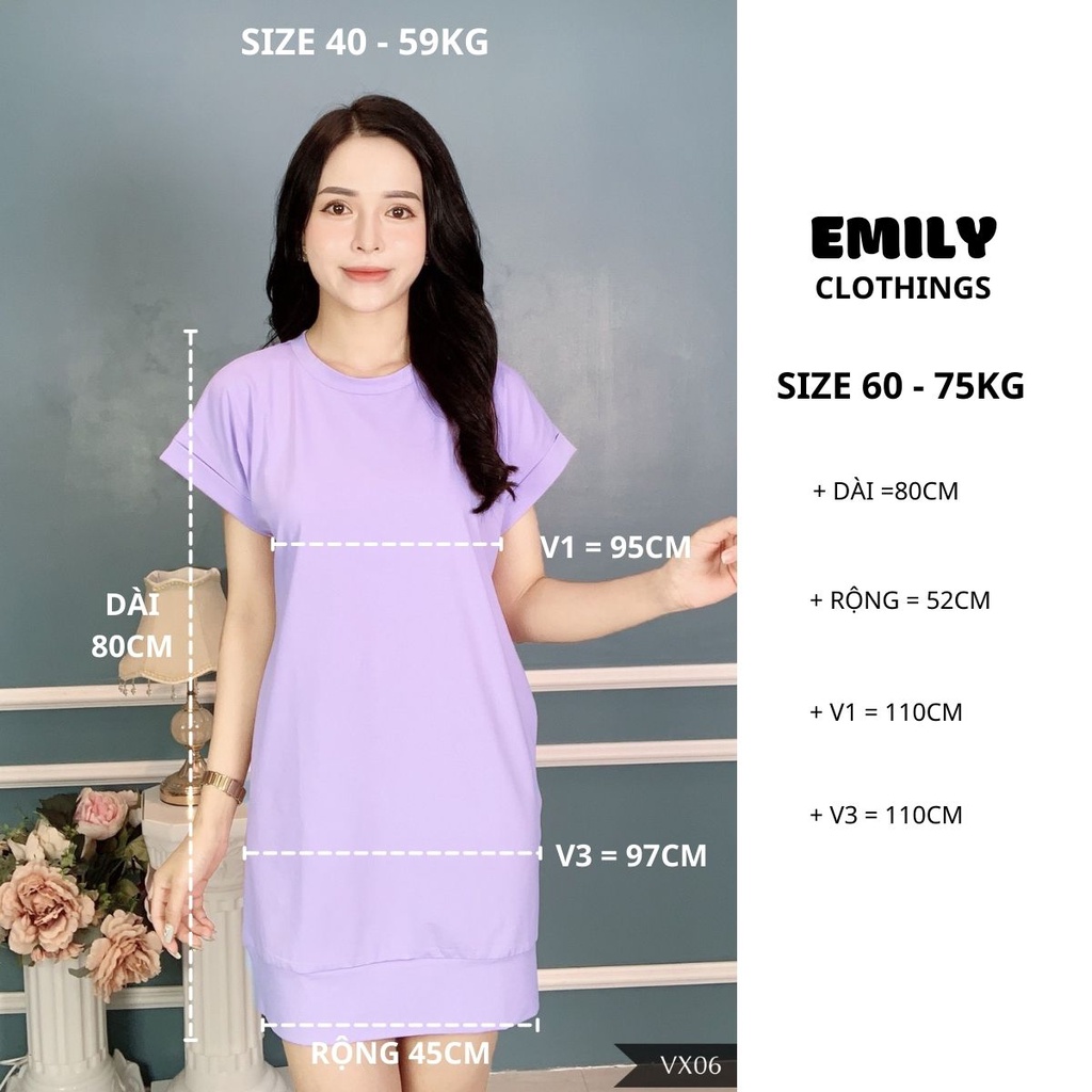 Váy babydoll tay phồng dáng suông ngắn bánh bèo tiểu thư chất cotton thun phong cách vintage Emilyclothings VX06