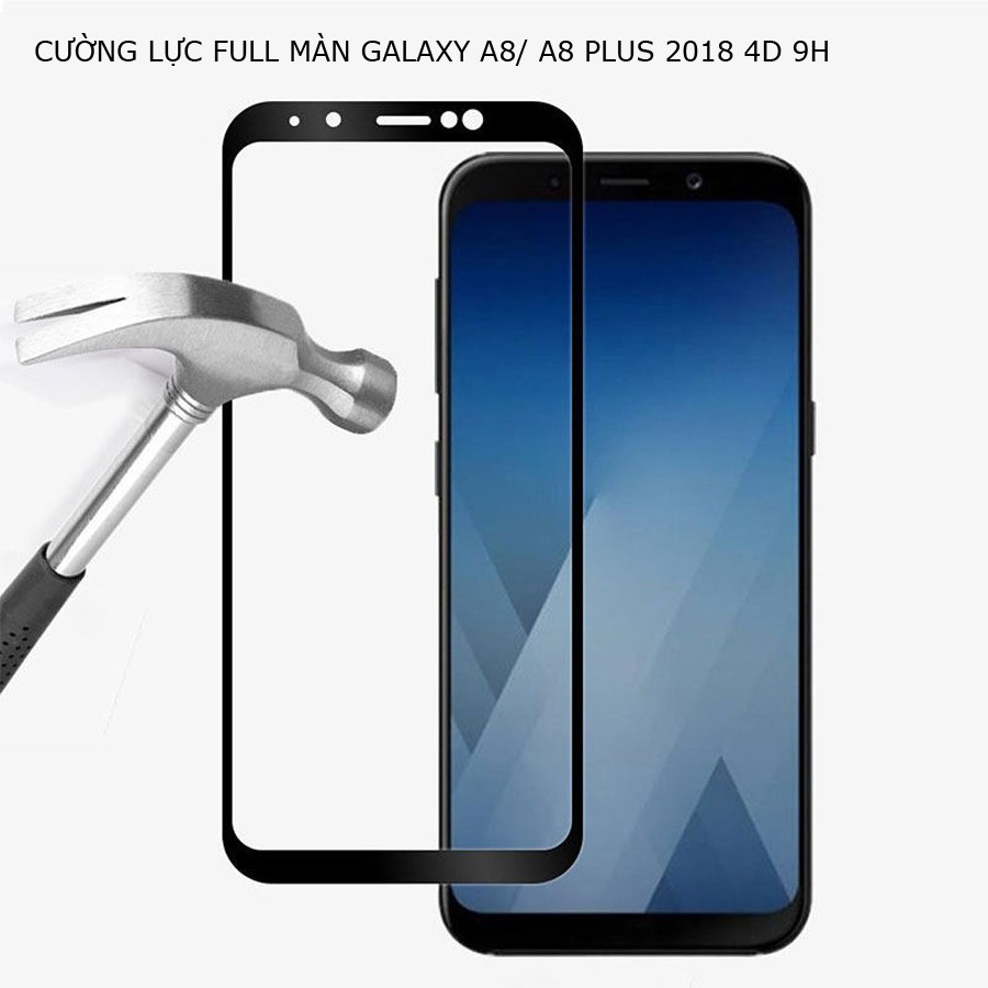 Tâm dán cường lực full màn ,full keo bề mặt dành cho samsung A8 / A8Plus