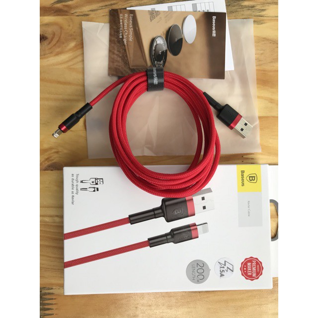 Cáp Dù Baseus Kevlar 0,5m 1m 2m Lightning Chính Hãng
