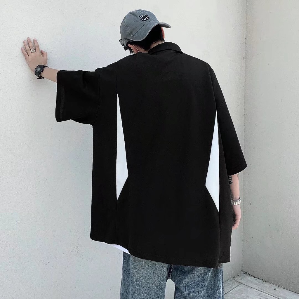 áo polo nam thời trang bông áo thun nam có cổ from rộng phong cách Hàn Quốc áo thun thể thao áo polo unisex áo phông nam